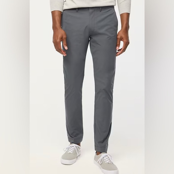 J. Crew Moisture-wicking, two-way stretch, Slim Flex Chino Gray Mens Pants NWOT - Picture 1 of 6